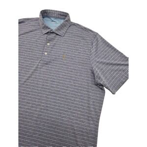 Johnnie O The Players TPC Sawgrass Golf Polo Men Size XL Gray Blue Stripe
